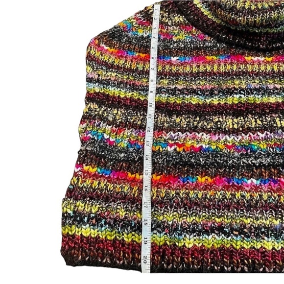 $198 Anthropologie Piera Knit Turtleneck Poncho X Small / Small Multicolor NWT - Picture 9 of 15